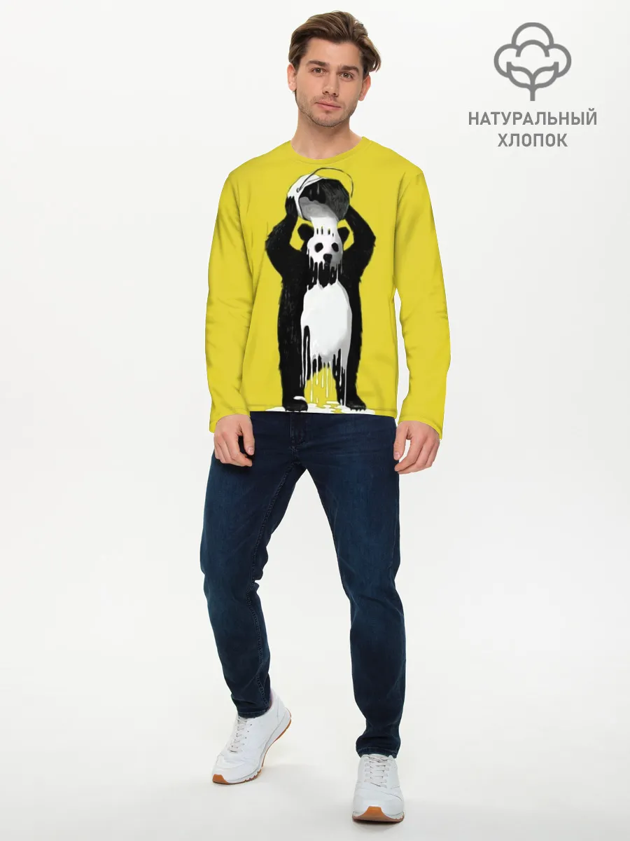 Мужской лонгслив базовый / панда