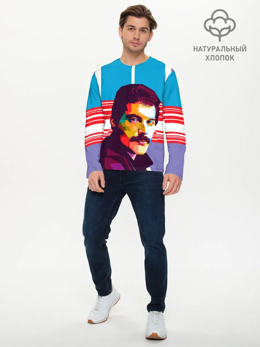 Мужской лонгслив базовый / Фредди Меркьюри