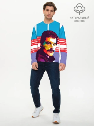 Мужской лонгслив базовый / Фредди Меркьюри