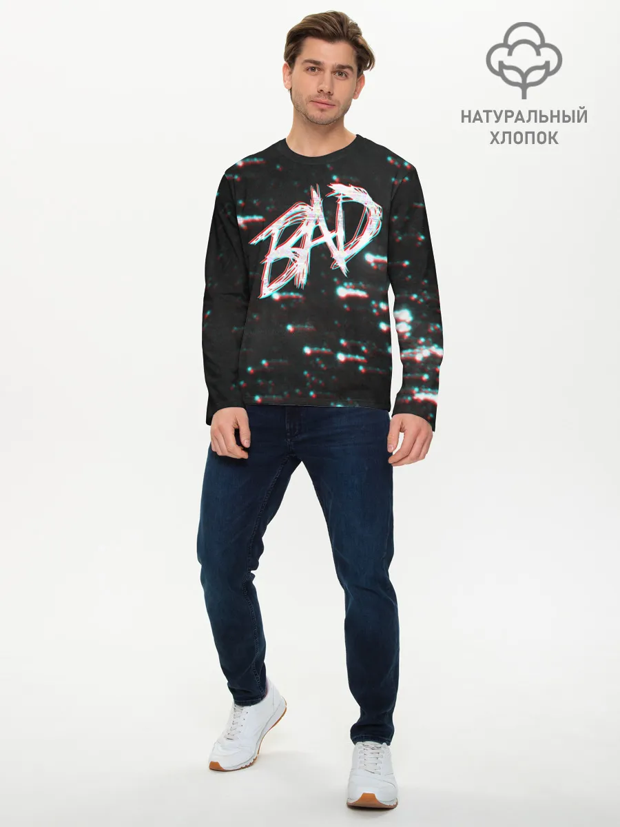 Мужской лонгслив базовый / XXXTentacion - BAD Glitch