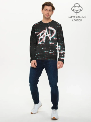 Мужской лонгслив базовый / XXXTentacion - BAD Glitch
