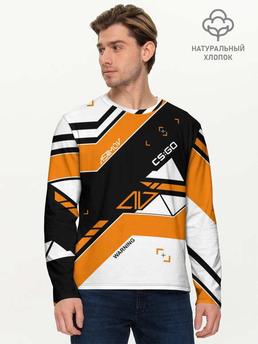 Мужской лонгслив базовый / CS:GO - Asiimov Inverted