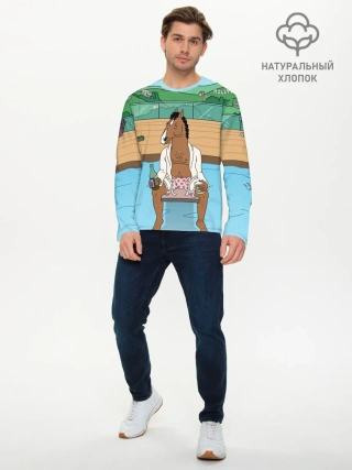 Мужской лонгслив базовый / Конь БоДжек