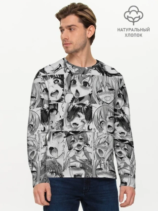 Мужской лонгслив базовый / такое разное АХЕГАО. монохром