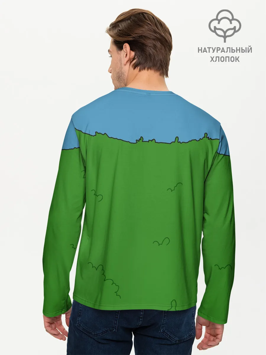 Мужской лонгслив базовый / Гомер Симпсон в кустах