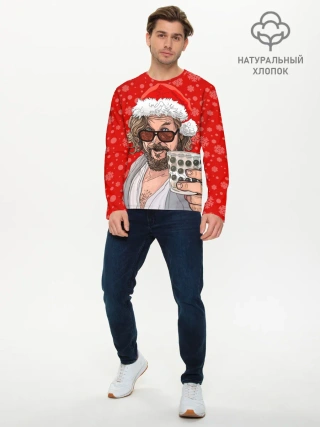 Мужской лонгслив базовый / Лебовски Санта
