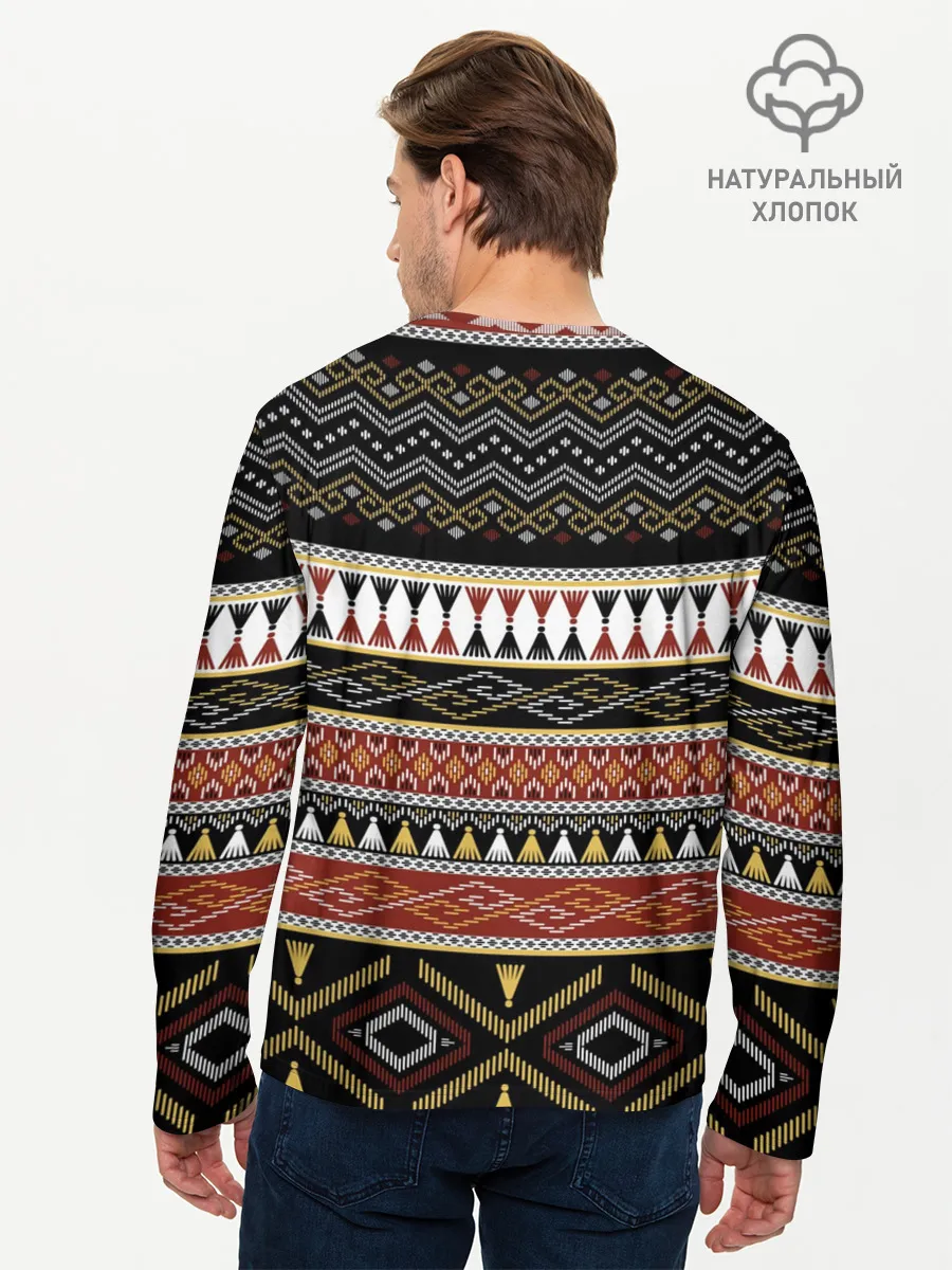 Мужской лонгслив базовый / Этническая африка