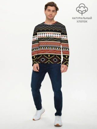 Мужской лонгслив базовый / Этническая африка