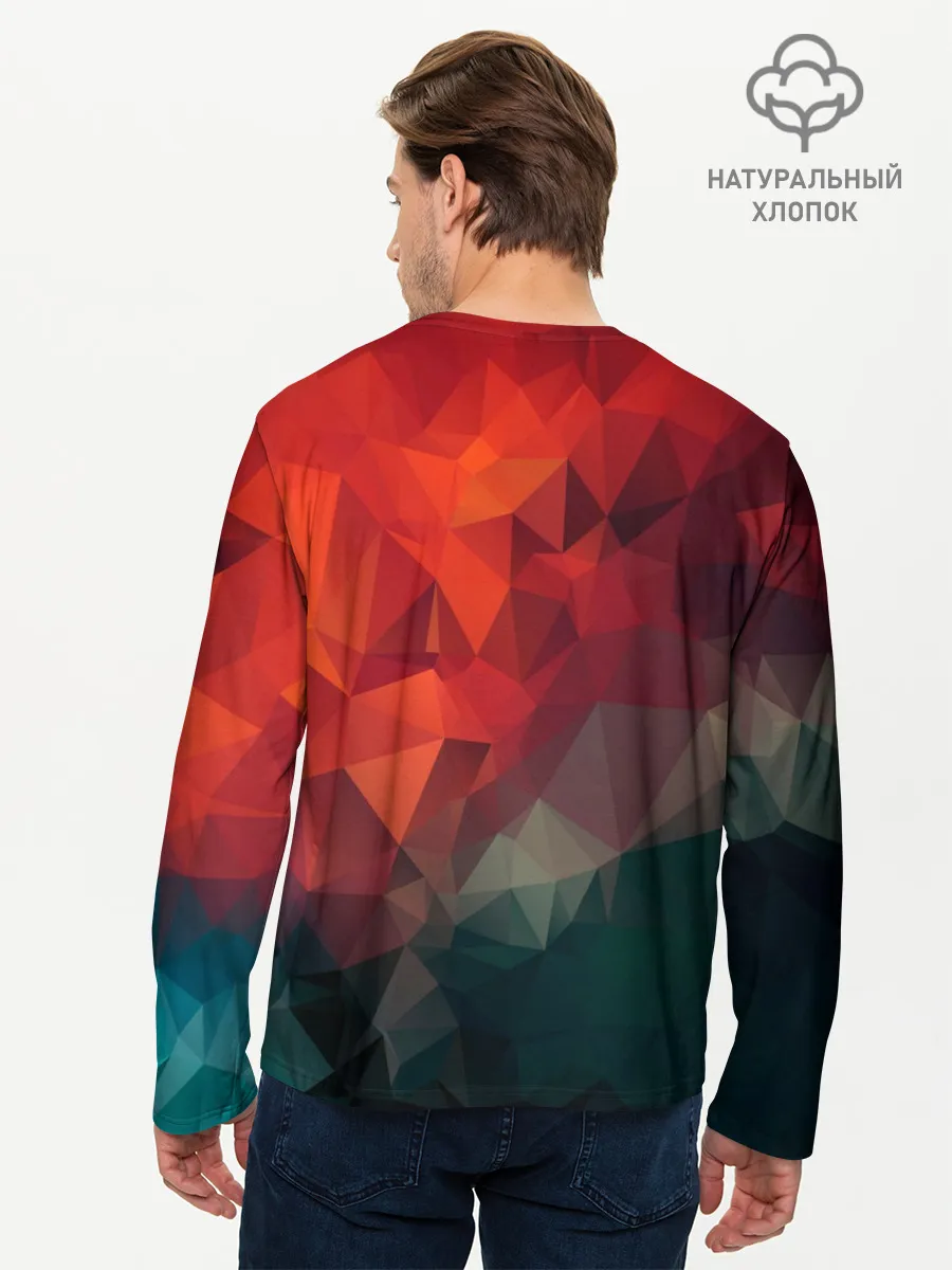 Мужской лонгслив базовый / Краски Абстракт