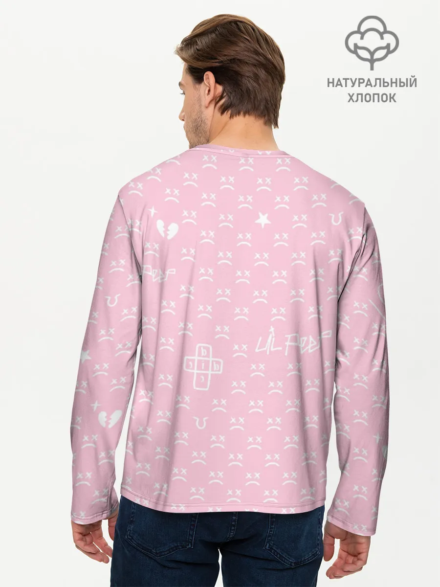 Мужской лонгслив базовый / Lil Peep pink pattern