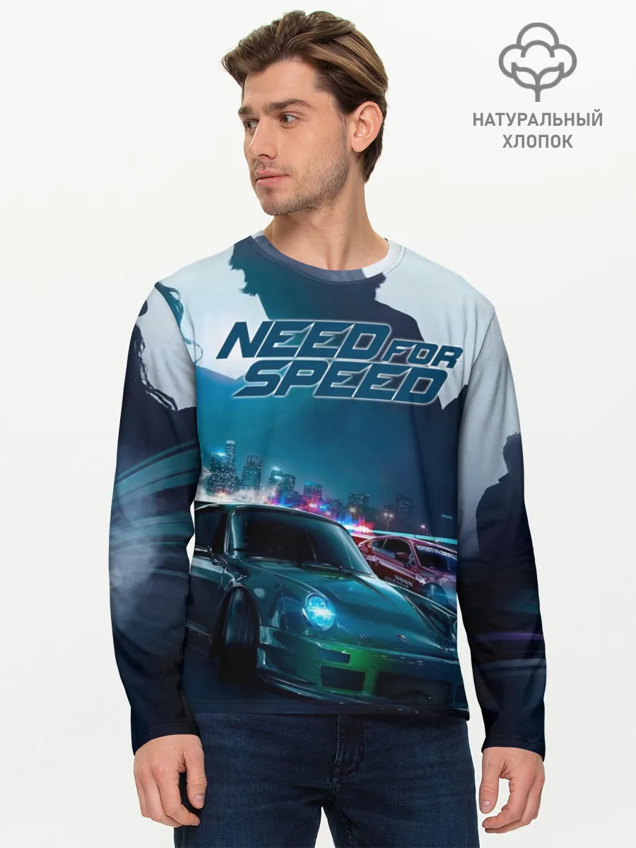 Мужской лонгслив базовый / Need for Speed