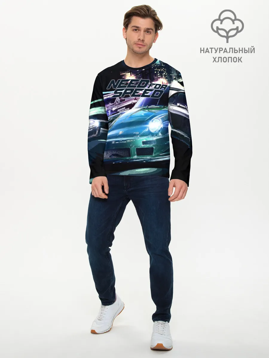Мужской лонгслив базовый / Need for Speed