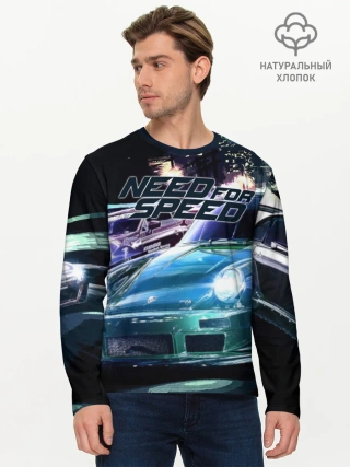 Мужской лонгслив базовый / Need for Speed
