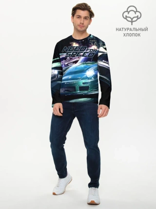 Мужской лонгслив базовый / Need for Speed