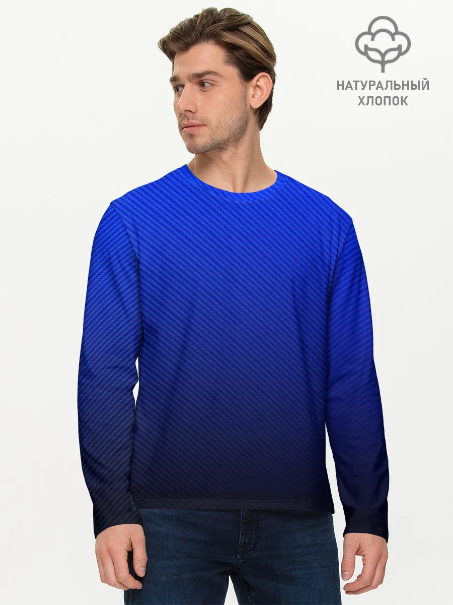 Мужской лонгслив базовый / CARBON BLUE | СИНИЙ КАРБОН