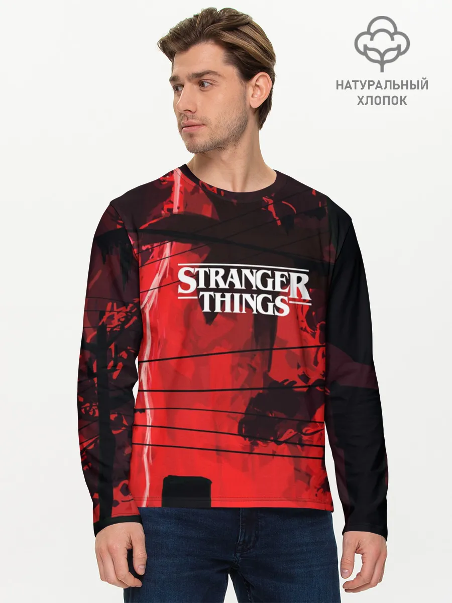 Мужской лонгслив базовый / Очень странные дела 2019