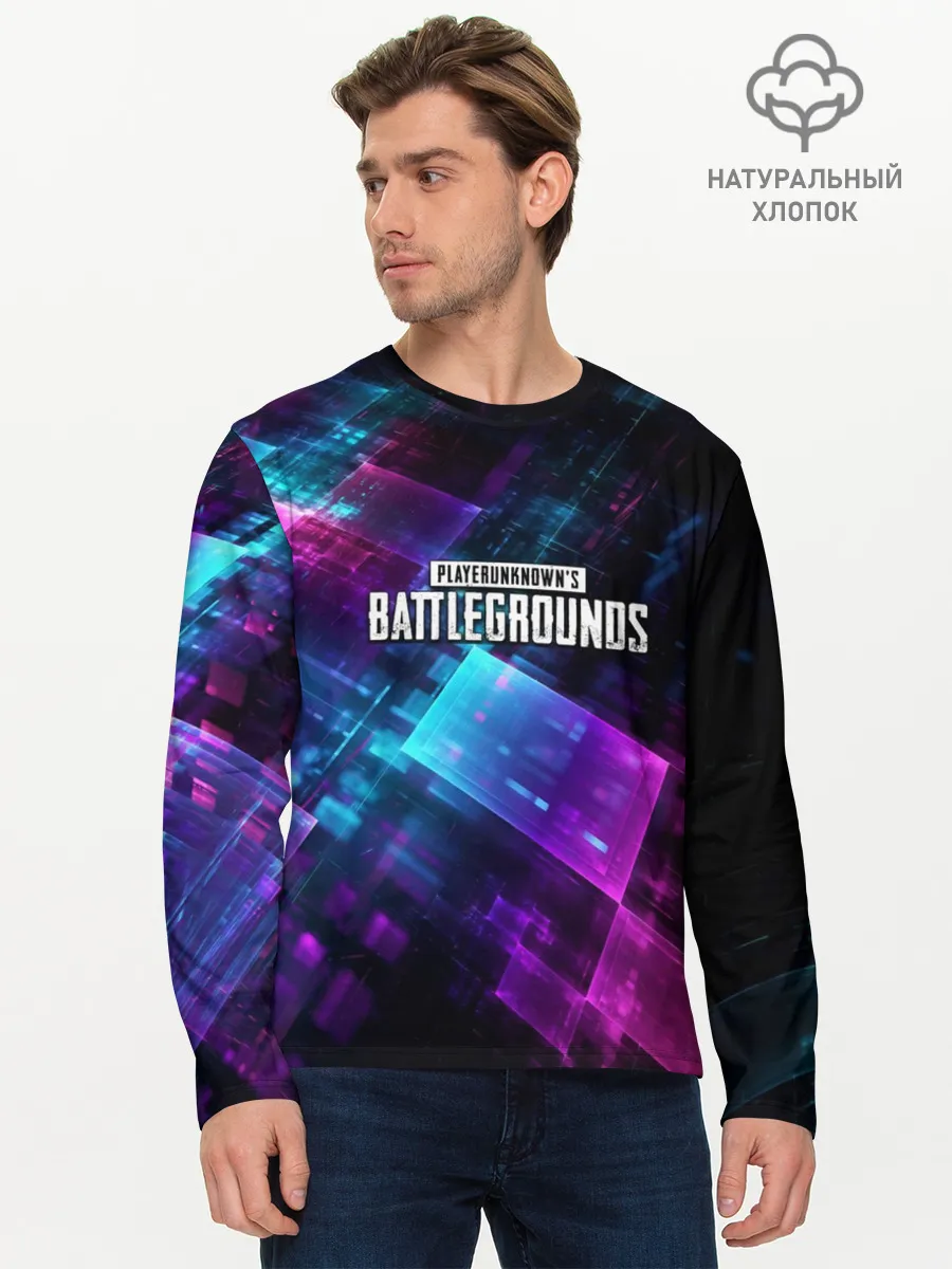Мужской лонгслив базовый / Pubg neon style 2019