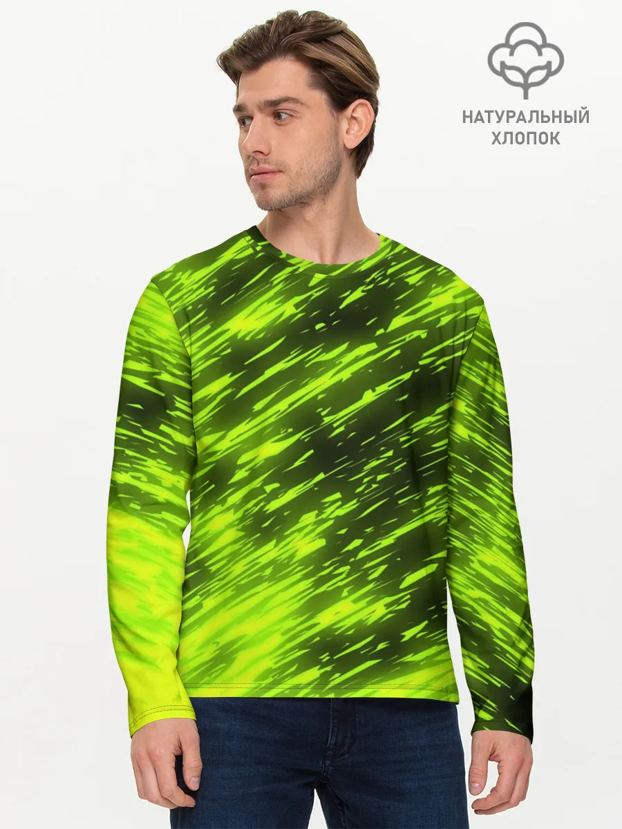 Мужской лонгслив базовый / ЗЕЛЕНЫЙ ОГОНЬ
