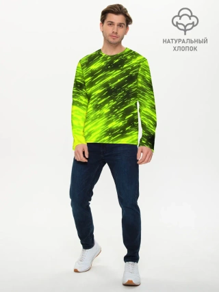 Мужской лонгслив базовый / ЗЕЛЕНЫЙ ОГОНЬ