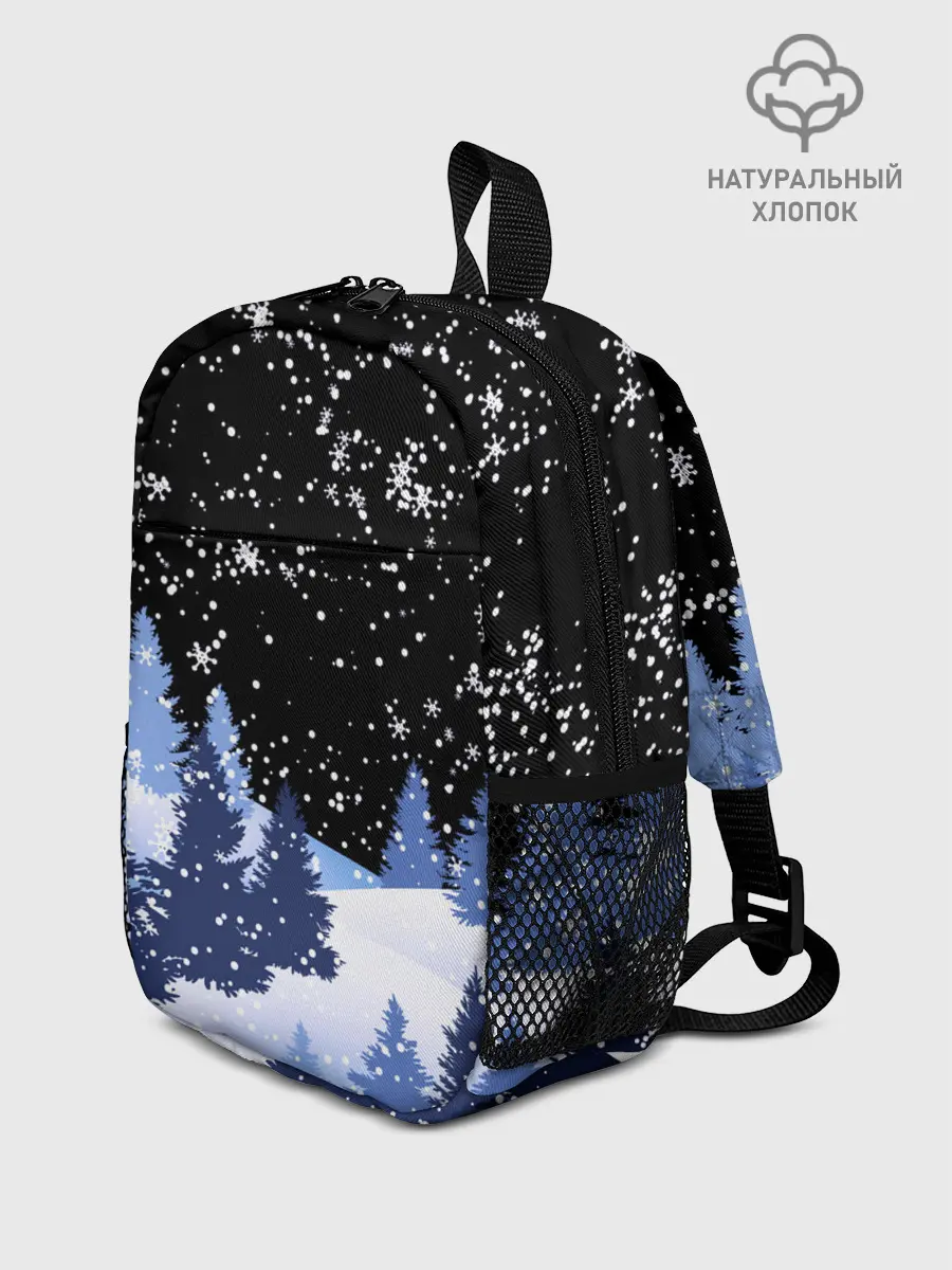 Рюкзак детский / Снежная ночь в зимнем лесу