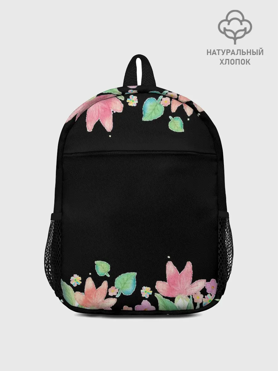 Рюкзак детский / Рамка из розовых и зеленых листьев