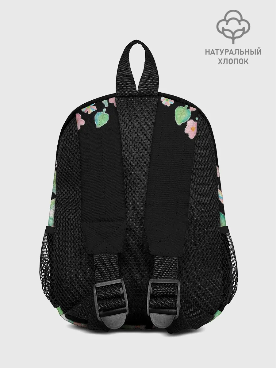 Рюкзак детский / Рамка из розовых и зеленых листьев