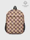 Рюкзак детский / Коричневые и бежевые квадраты с линями