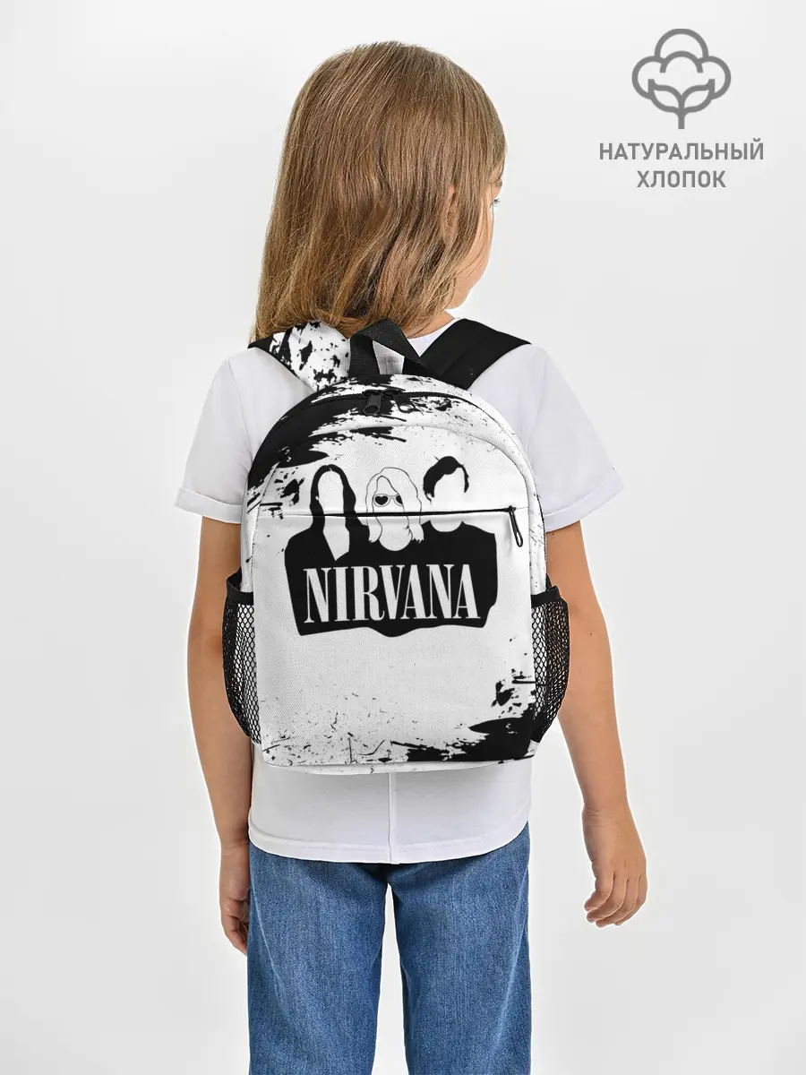 Рюкзак детский / Нирвана Рок Группа Гранж ЧБ | Nirvana