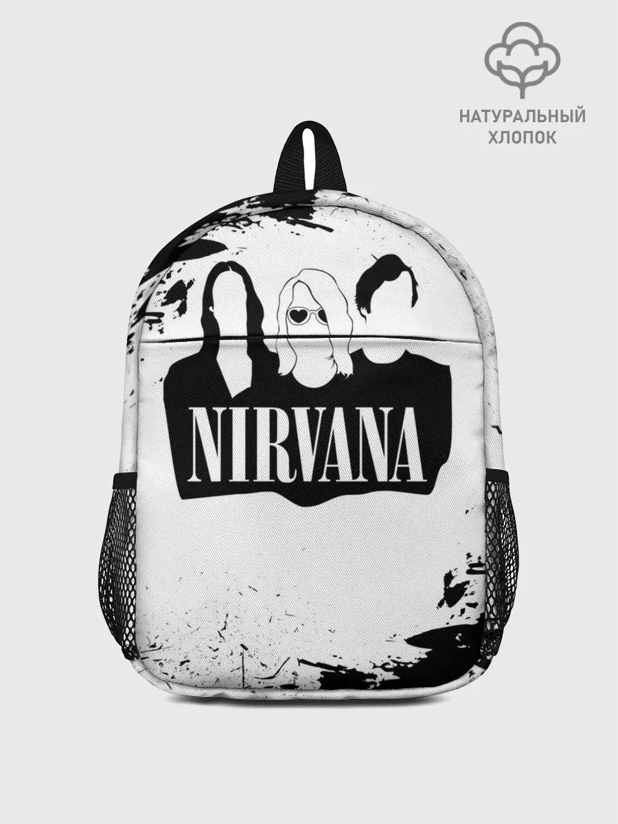 Рюкзак детский / Нирвана Рок Группа Гранж ЧБ | Nirvana