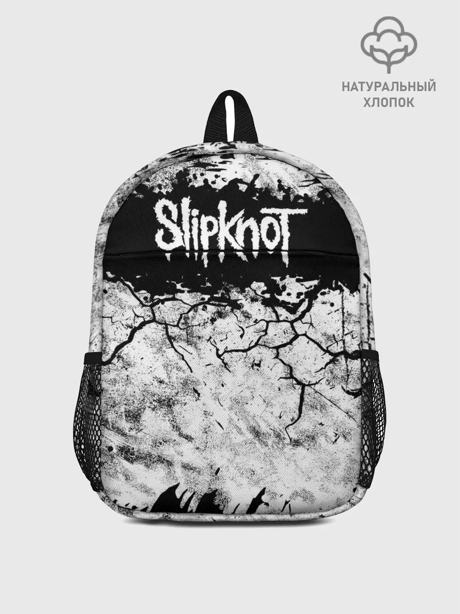 Рюкзак детский / Надпись Слипкнот Рок Группа ЧБ | Slipknot