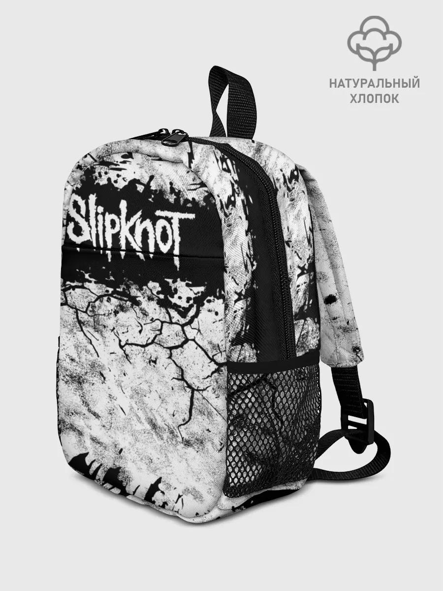 Рюкзак детский / Надпись Слипкнот Рок Группа ЧБ | Slipknot