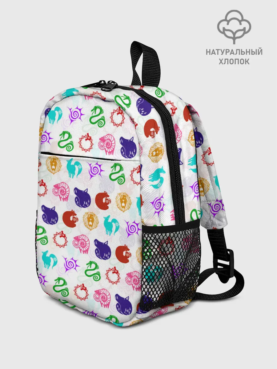 Рюкзак детский / 7 СМЕРТНЫХ ГРЕХОВ ЦВЕТНОЙ ПАТТЕРН СИМВОЛЫ