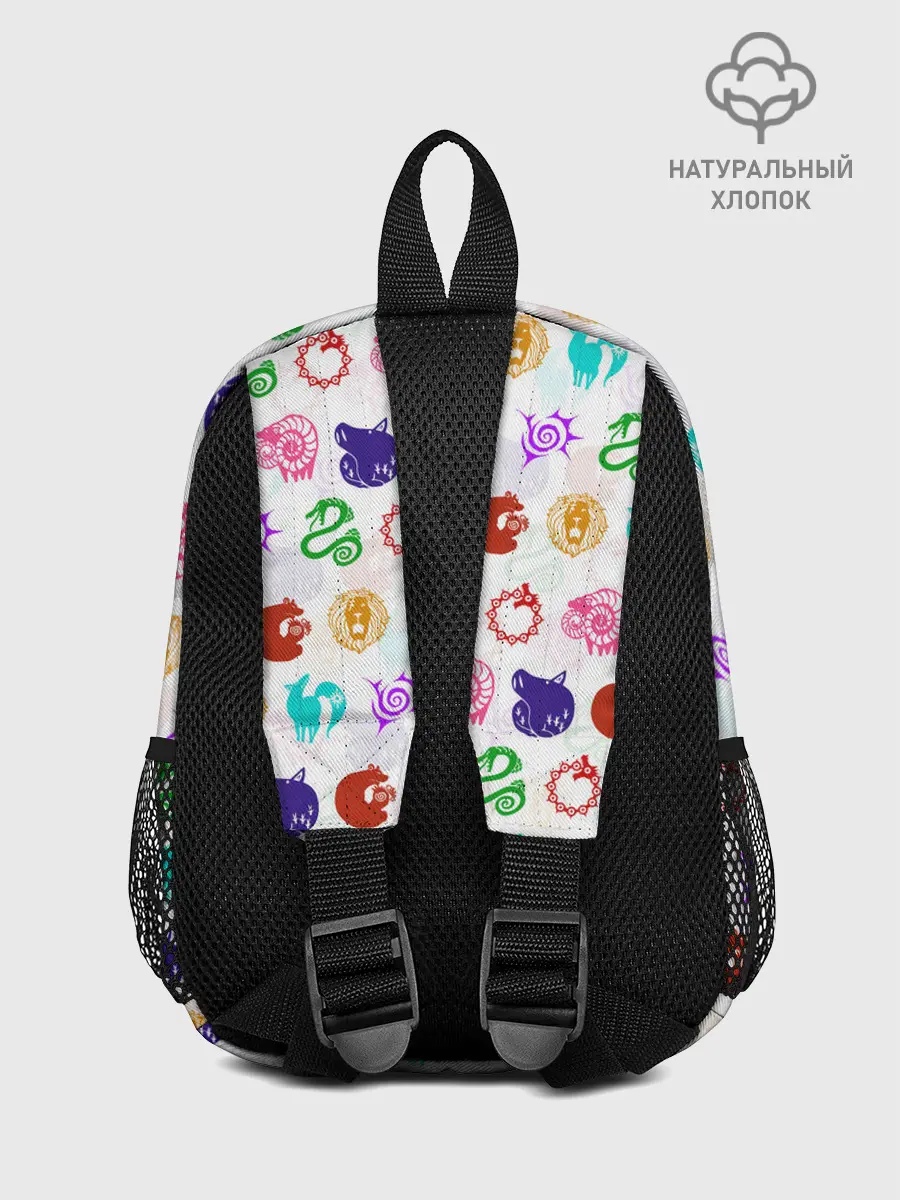 Рюкзак детский / 7 СМЕРТНЫХ ГРЕХОВ ЦВЕТНОЙ ПАТТЕРН СИМВОЛЫ