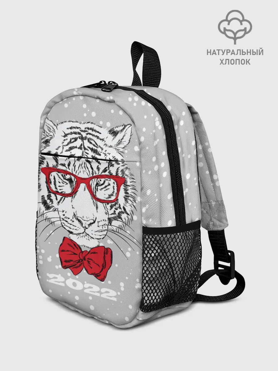 Рюкзак детский / Белый тигр с красным бантом