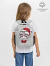Рюкзак детский / Белый тигр в шапке Санты