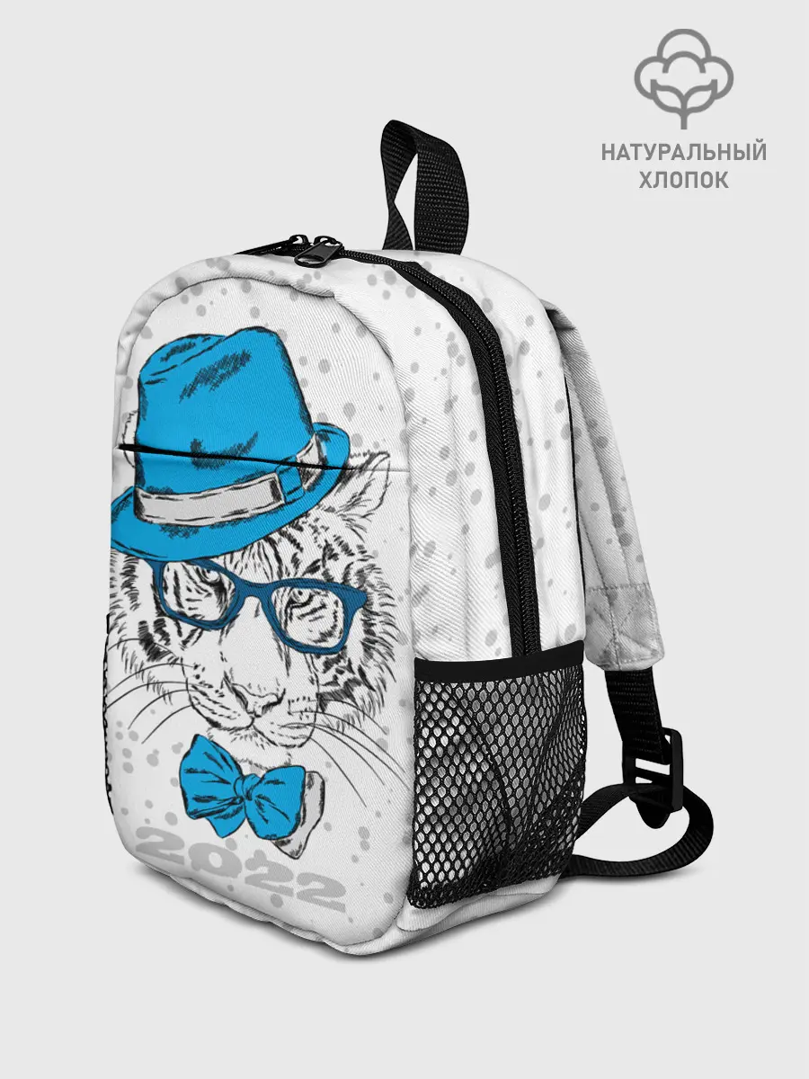 Рюкзак детский / Белый тигр в синей шляпе