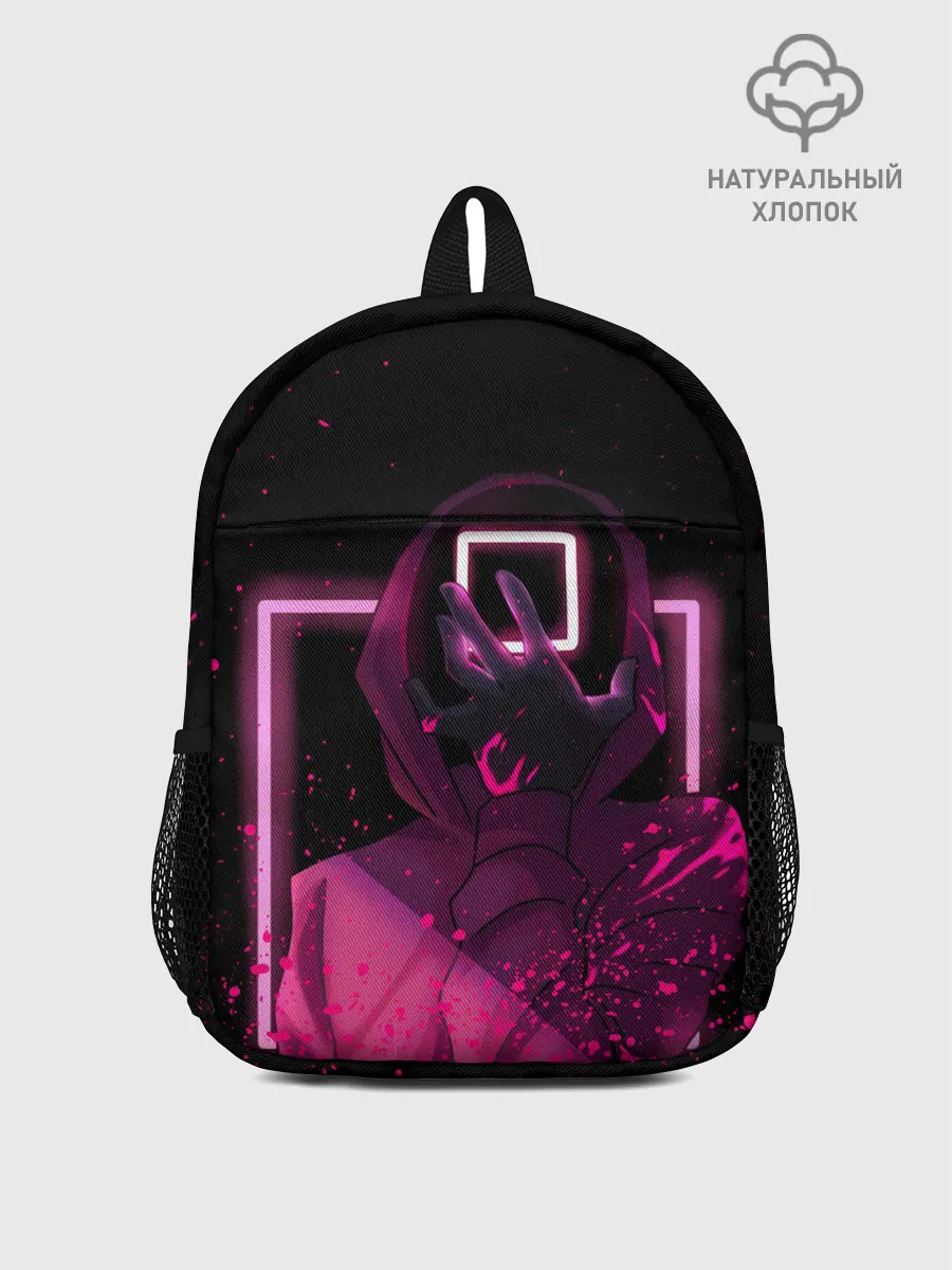 Рюкзак детский / ИГРА В КАЛЬМАРА НЕОН, СТРАЖ КВАДРАТ 029