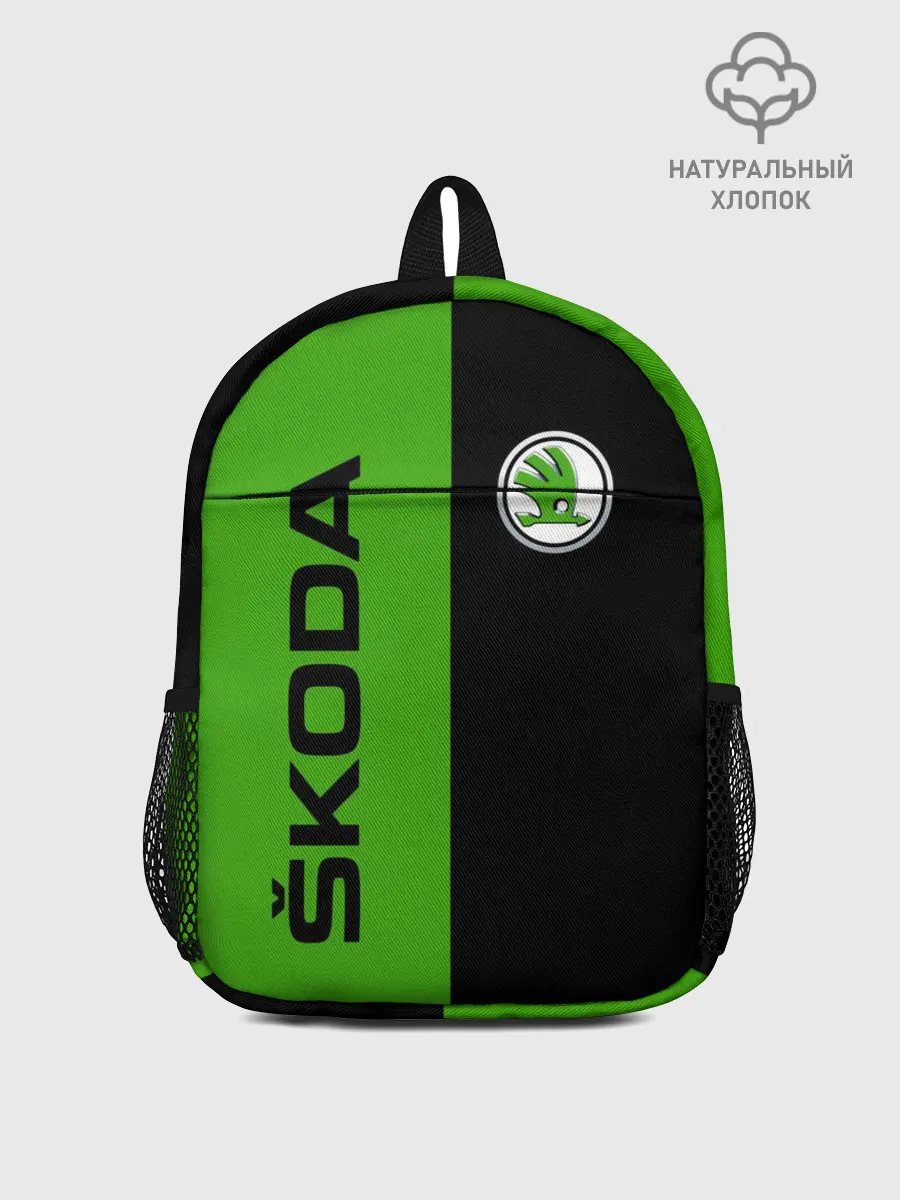 Рюкзак детский / SKODA черно-зеленый