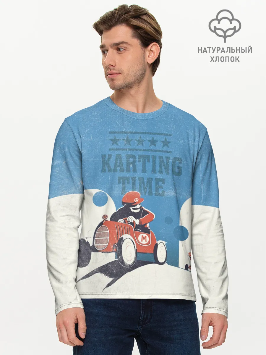 Мужской лонгслив базовый / Karting time