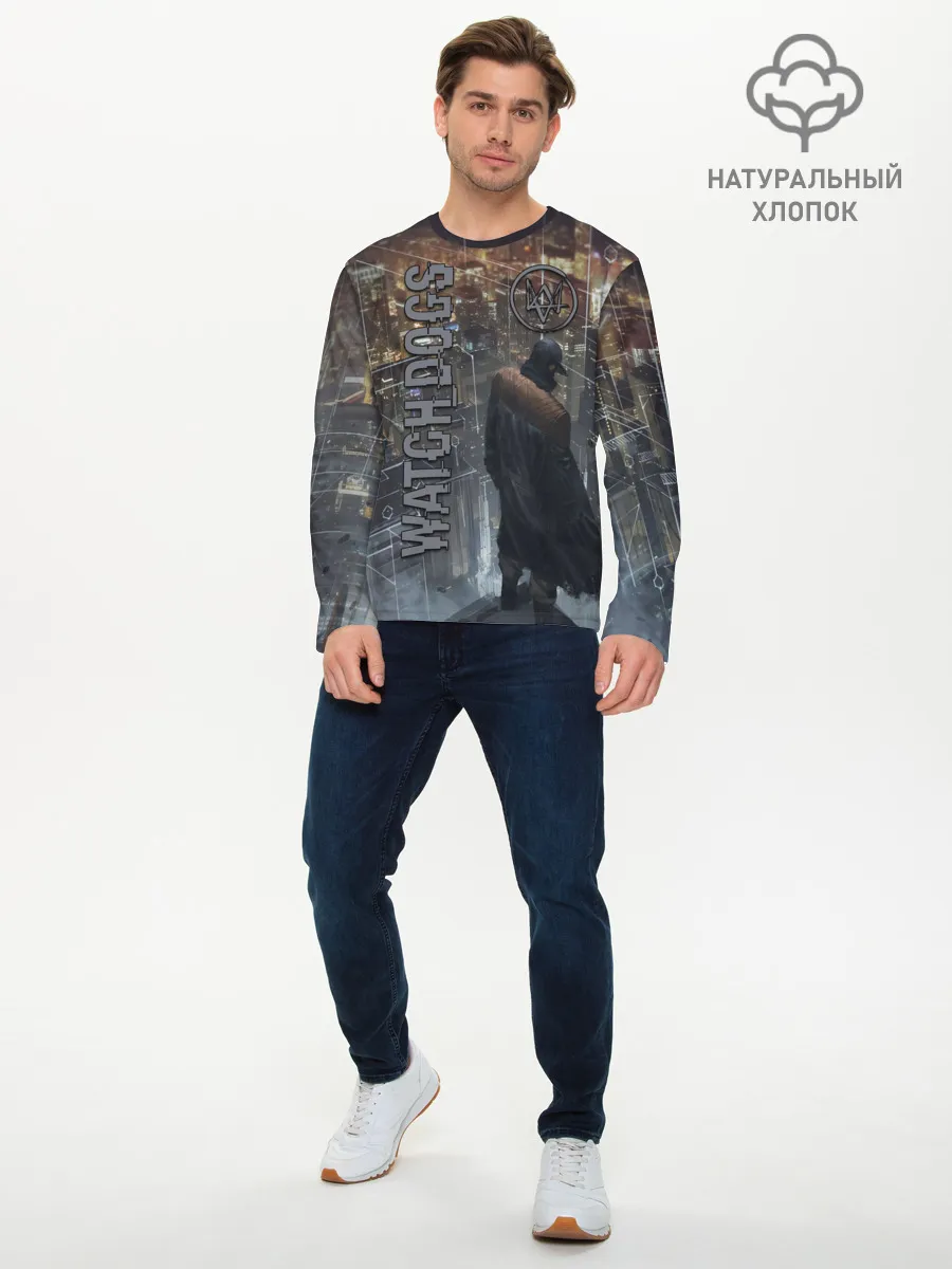 Мужской лонгслив базовый / Watch Dogs