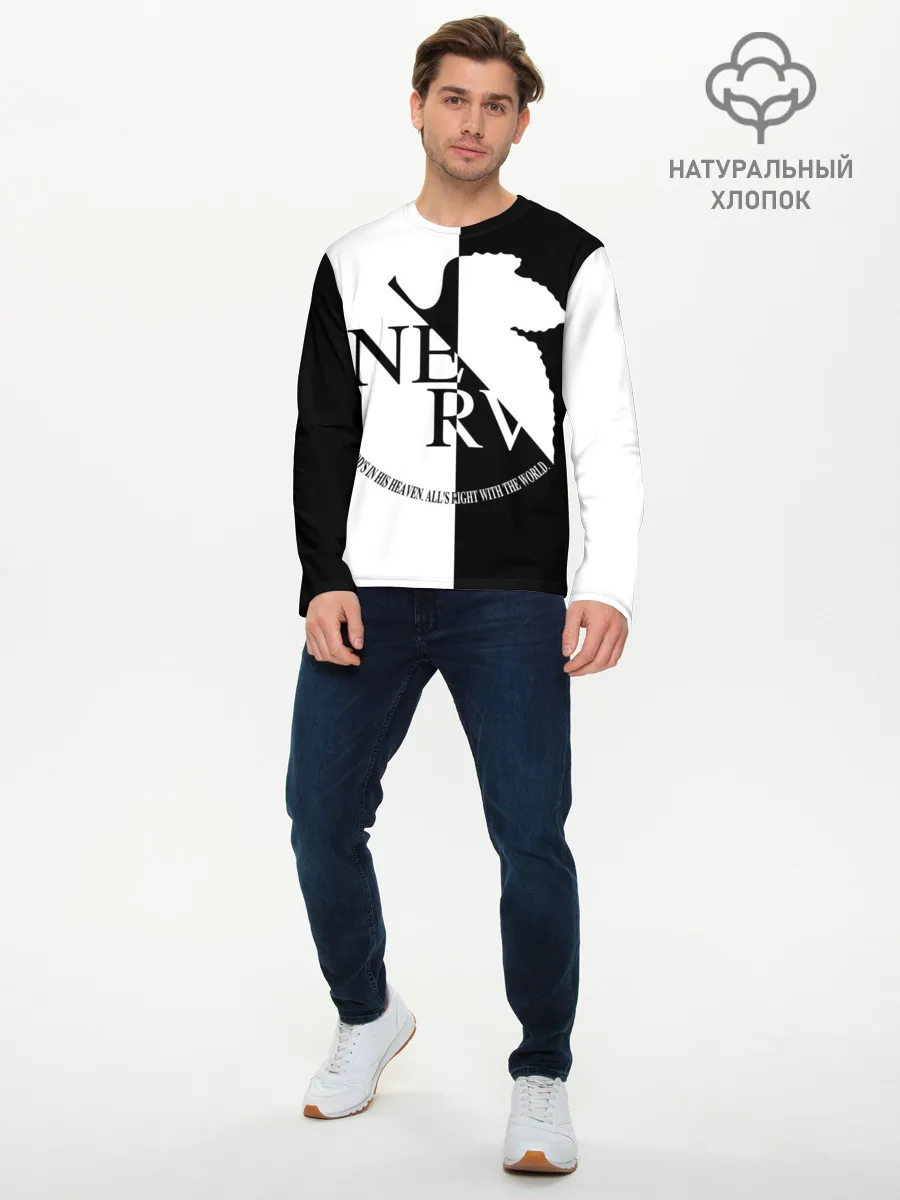 Мужской лонгслив базовый / Nerv black and white