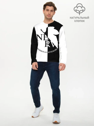 Мужской лонгслив базовый / Nerv black and white