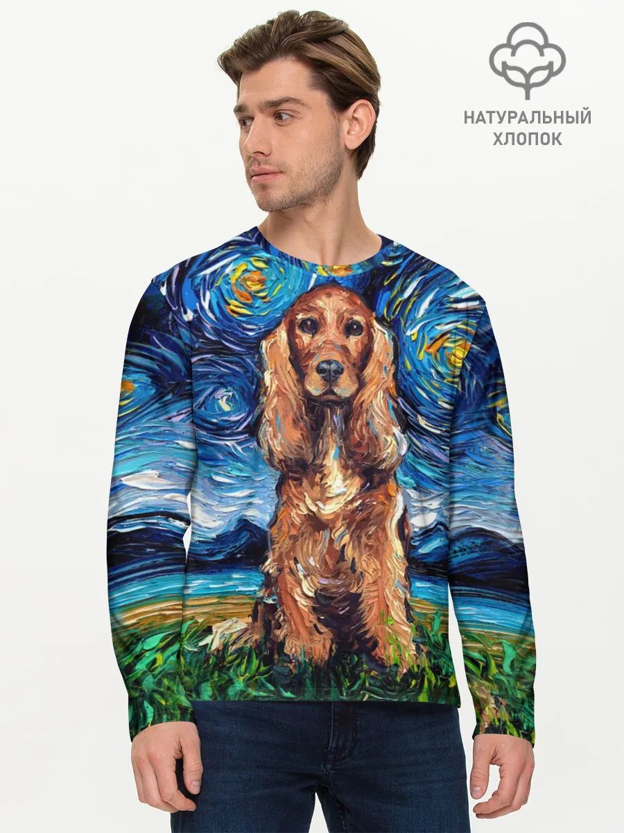 Мужской лонгслив базовый / Кокер-спаниель