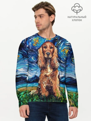 Мужской лонгслив базовый / Кокер-спаниель