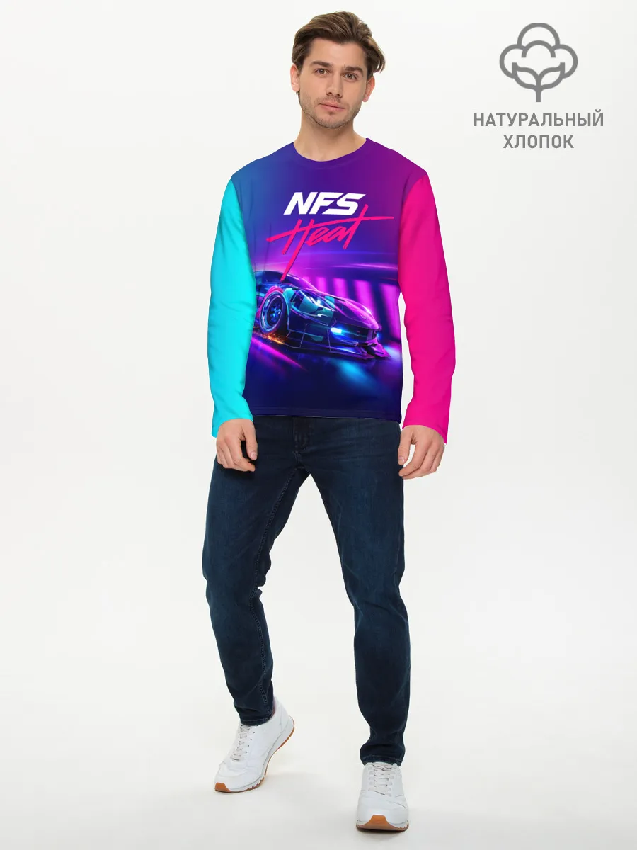 Мужской лонгслив базовый / NEED FOR SPEED - HEAT