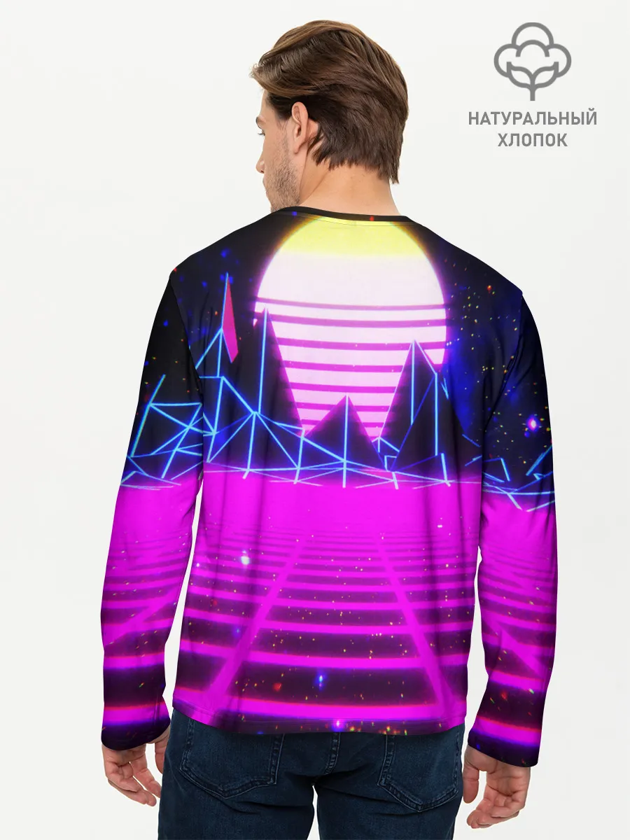 Мужской лонгслив базовый / Ретро Стиль неон