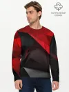 Мужской лонгслив базовый / Red & Black