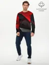 Мужской лонгслив базовый / Red & Black