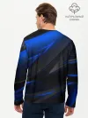 Мужской лонгслив базовый / Blue and Black