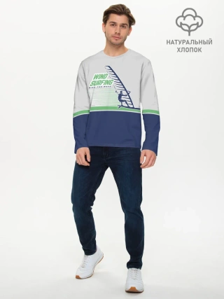 Мужской лонгслив базовый / Ride the wave